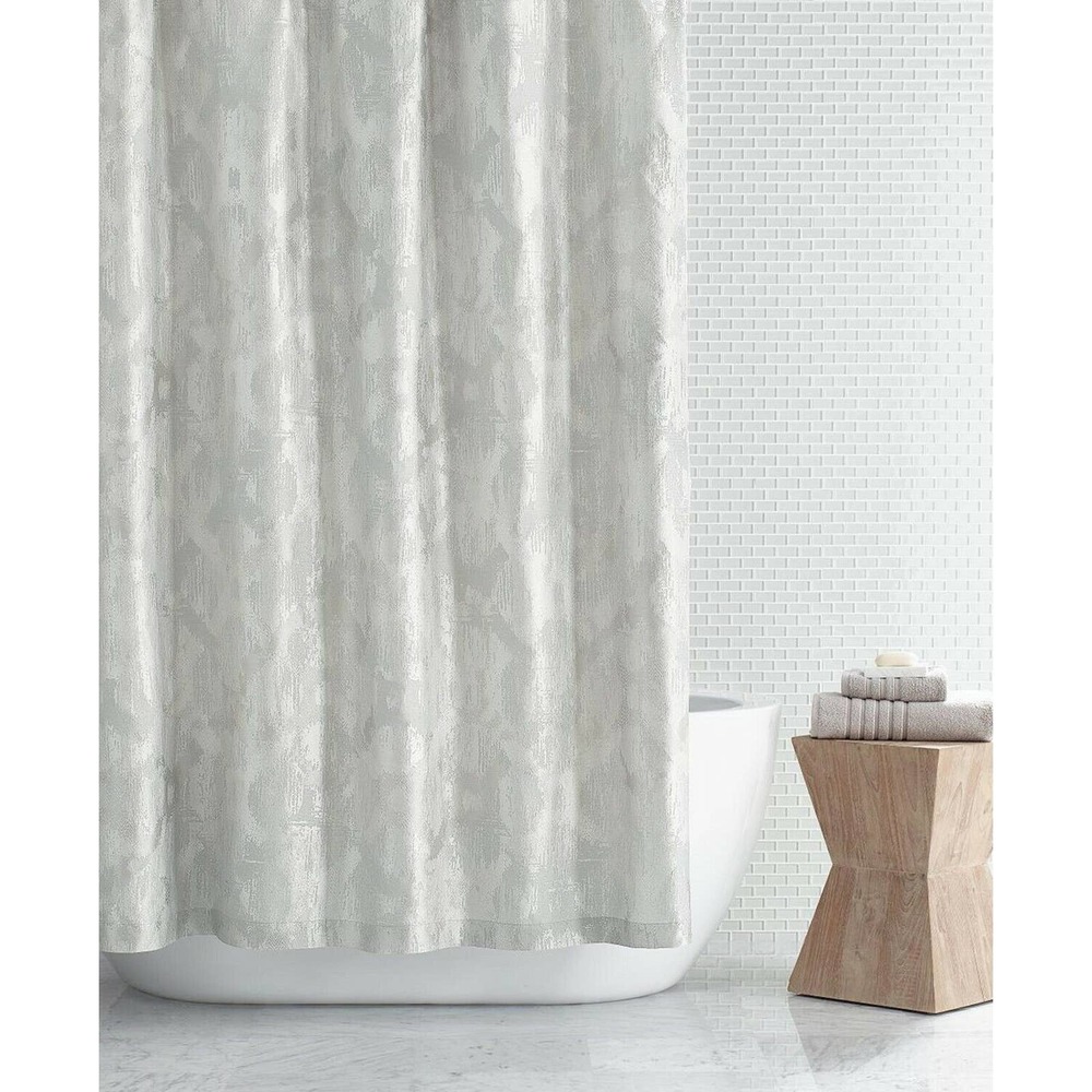 Hotel Collection Interlattice 72" x 72" Abstract Shower Curtain - Silver